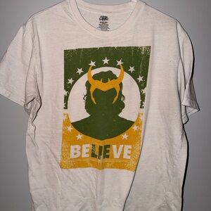 Marvel Loki Believe Tee - White, Green, and Yellow